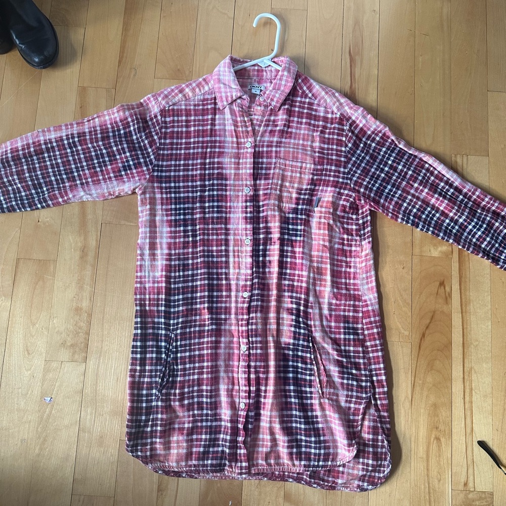 Plaid Button Down Shirt with Graphic Patch - Picture 2 of 5